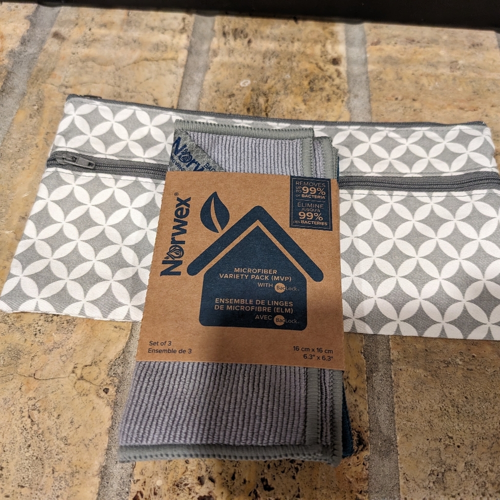Norwex microfiber 3 pack and pouch